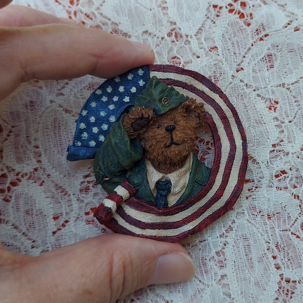 Boyds Bears Patriotic Brooch or Pin Teddy Bear Soldier Great for July 4th